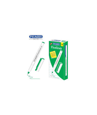 Picasso Colour Green Fineliner Pointer Pen Box Pack