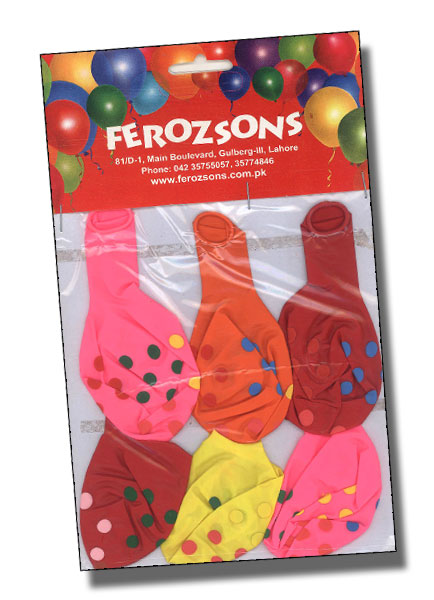 Balloons Polka Cot Multicolour Pack Of 6pcs