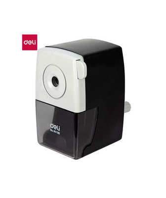 Deli Anti Slip Rotary Pencil Sharpener With Black And White Color Pengasah Pensil Murah E0616B