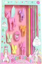 Magical Unicorn Pencils And Erasers Set
