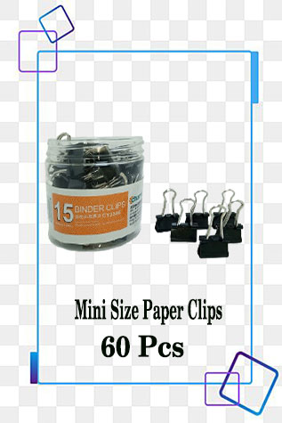 Mini Size Paper Clips 60 Pcs