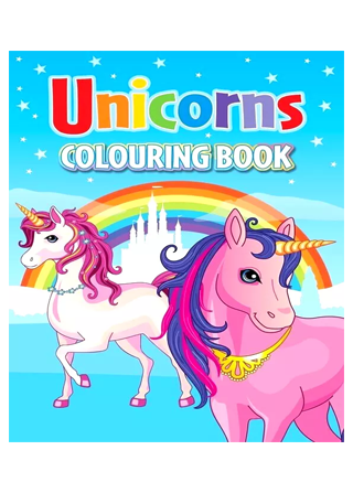 UNICORNS COLOURING BOOK - GIRLS - A4 SIZE