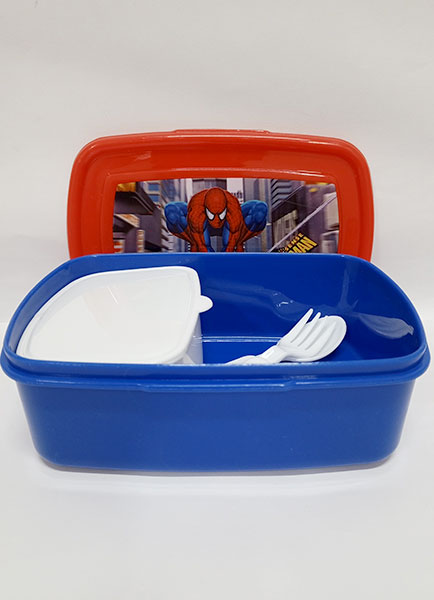 Student Lunch Box  – Pure Plastic Lunch Box with Small box & Spoons#1010 MIx