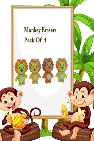 Animal Erasers Pack Of 4