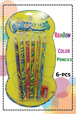 Rainbow Color Pencils 6-Pcs
